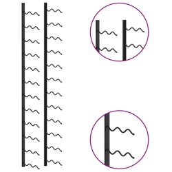 vidaXL Portavini da Parete per 24 Bottiglie Nero in Ferro 