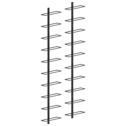 vidaXL Portavini da Parete per 20 Bottiglie 2 pz Nero in Metallo