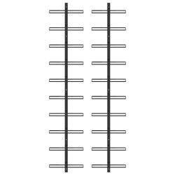 vidaXL Portavini da Parete per 20 Bottiglie 2 pz Nero in Metallo