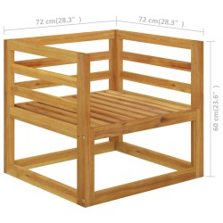 vidaXL Sedia da Giardino con Cuscino Crema in Legno Massello di Acacia