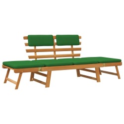 vidaXL Panca da Giardino Cuscini 2-in-1 190 cm Legno Massello d'Acacia