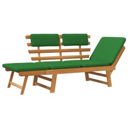 vidaXL Panca da Giardino Cuscini 2-in-1 190 cm Legno Massello d'Acacia