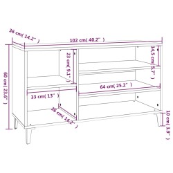    Scarpiera Nera 102x36x60 cm in Legno Ingegnerizzato