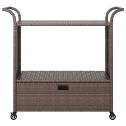 vidaXL Carrello da Bar con Cassetto Marrone 100x45x97 cm in Polyrattan