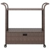 vidaXL Carrello da Bar con Cassetto Marrone 100x45x97 cm in Polyrattan