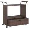 vidaXL Carrello da Bar con Cassetto Marrone 100x45x97 cm in Polyrattan