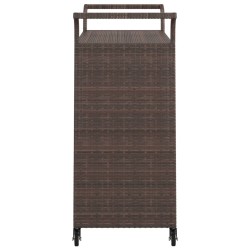 vidaXL Carrello da Bar con Cassetto Marrone 100x45x97 cm in Polyrattan