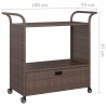 vidaXL Carrello da Bar con Cassetto Marrone 100x45x97 cm in Polyrattan