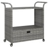 vidaXL Carrello da Bar con Cassetto Grigio 100x45x97 cm in Polyrattan