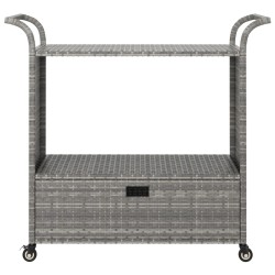 vidaXL Carrello da Bar con Cassetto Grigio 100x45x97 cm in Polyrattan