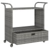 vidaXL Carrello da Bar con Cassetto Grigio 100x45x97 cm in Polyrattan