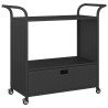 vidaXL Carrello da Bar con Cassetto Nero 100x45x97 cm in Polyrattan