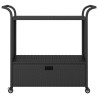 vidaXL Carrello da Bar con Cassetto Nero 100x45x97 cm in Polyrattan