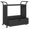 vidaXL Carrello da Bar con Cassetto Nero 100x45x97 cm in Polyrattan