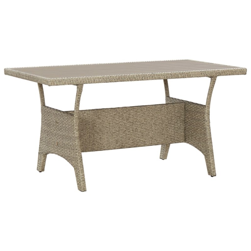    Tavolo da Giardino Grigio 130x70x66 cm in Polyrattan