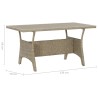    Tavolo da Giardino Grigio 130x70x66 cm in Polyrattan