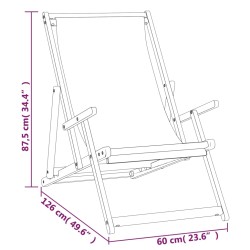 vidaXL Sdraio Pieghevole da Spiaggia in Legno Massello di Teak Crema