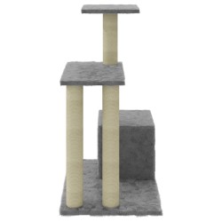 Albero per Gatti con Tiragraffi in Sisal Grigio Chiaro 71 cm