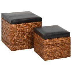    Set Pouf 2 pz in Giunco Marrone