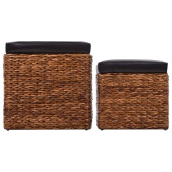    Set Pouf 2 pz in Giunco Marrone