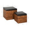    Set Pouf 2 pz in Giunco Marrone