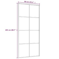    Porta Scorrevole in Vetro ESG e Alluminio 90x205 cm Bianca