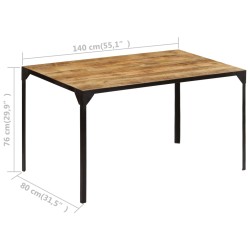    Tavolo da Pranzo 140x80x76 cm in Legno Massello di Mango