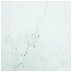 vidaXL Piano Tavolo Bianco 60x60 cm 6mm Vetro Temperato Aspetto Marmo