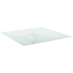 vidaXL Piano Tavolo Bianco 60x60 cm 6mm Vetro Temperato Aspetto Marmo