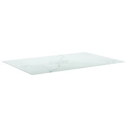 vidaXL Piano per Tavolo Bianco 100x62cm 8mm in Vetro Aspetto Marmo 