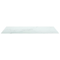 vidaXL Piano per Tavolo Bianco 100x62cm 8mm in Vetro Aspetto Marmo 