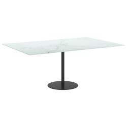 vidaXL Piano per Tavolo Bianco 100x62cm 8mm in Vetro Aspetto Marmo 