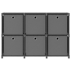 vidaXL Mensola con 6 Vani a Cubo Scatole Grigia 103x30x72,5 cm Tessuto