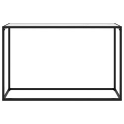 vidaXL Tavolo Consolle Bianco 120x35x75 cm in Vetro Temperato