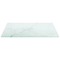 vidaXL Piano Tavolo Bianco 30x30 cm 6mm Vetro Temperato Aspetto Marmo