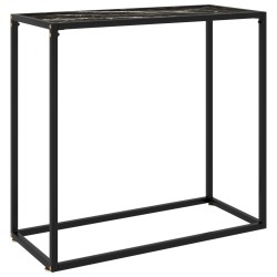 vidaXL Tavolo Consolle Nero 80x35x75 cm in Vetro Temperato