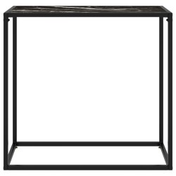 vidaXL Tavolo Consolle Nero 80x35x75 cm in Vetro Temperato