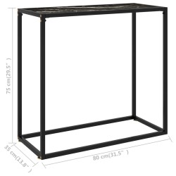 vidaXL Tavolo Consolle Nero 80x35x75 cm in Vetro Temperato