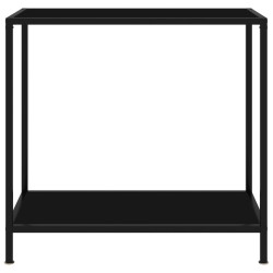 vidaXL Tavolo Consolle Nero 80x35x75 cm in Vetro Temperato