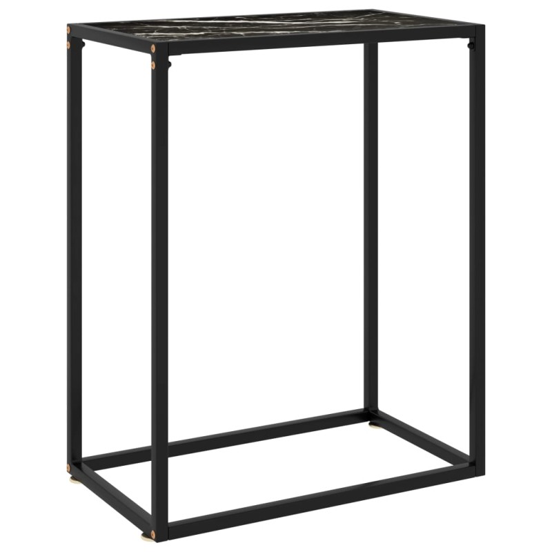 vidaXL Tavolo Consolle Nero 60x35x75 cm in Vetro Temperato