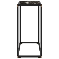 vidaXL Tavolo Consolle Nero 60x35x75 cm in Vetro Temperato