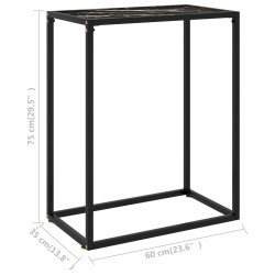 vidaXL Tavolo Consolle Nero 60x35x75 cm in Vetro Temperato