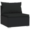    Set Salotto da Giardino 10pz con Cuscini in Polyrattan Nero