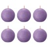 Bolsius Candele Rustiche a Sfera Shine 6 pz 76x71 mm Viola Vibrante