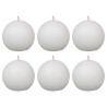 Bolsius Candele Rustiche a Sfera Shine 6 pz 76x71 mm Bianco Nuvola