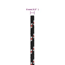    Corda Nautica Nera 8 mm 50 m in Polipropilene