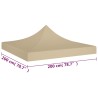    Tetto per Tendone per Feste 2x2 m Beige 270 g/m²