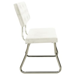 vidaXL Panca 110 cm in Velluto Bianco Crema