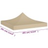    Tetto per Tendone per Feste 3x3 m Beige 270 g/m²