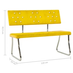 vidaXL Panca 110 cm in Velluto Giallo Senape